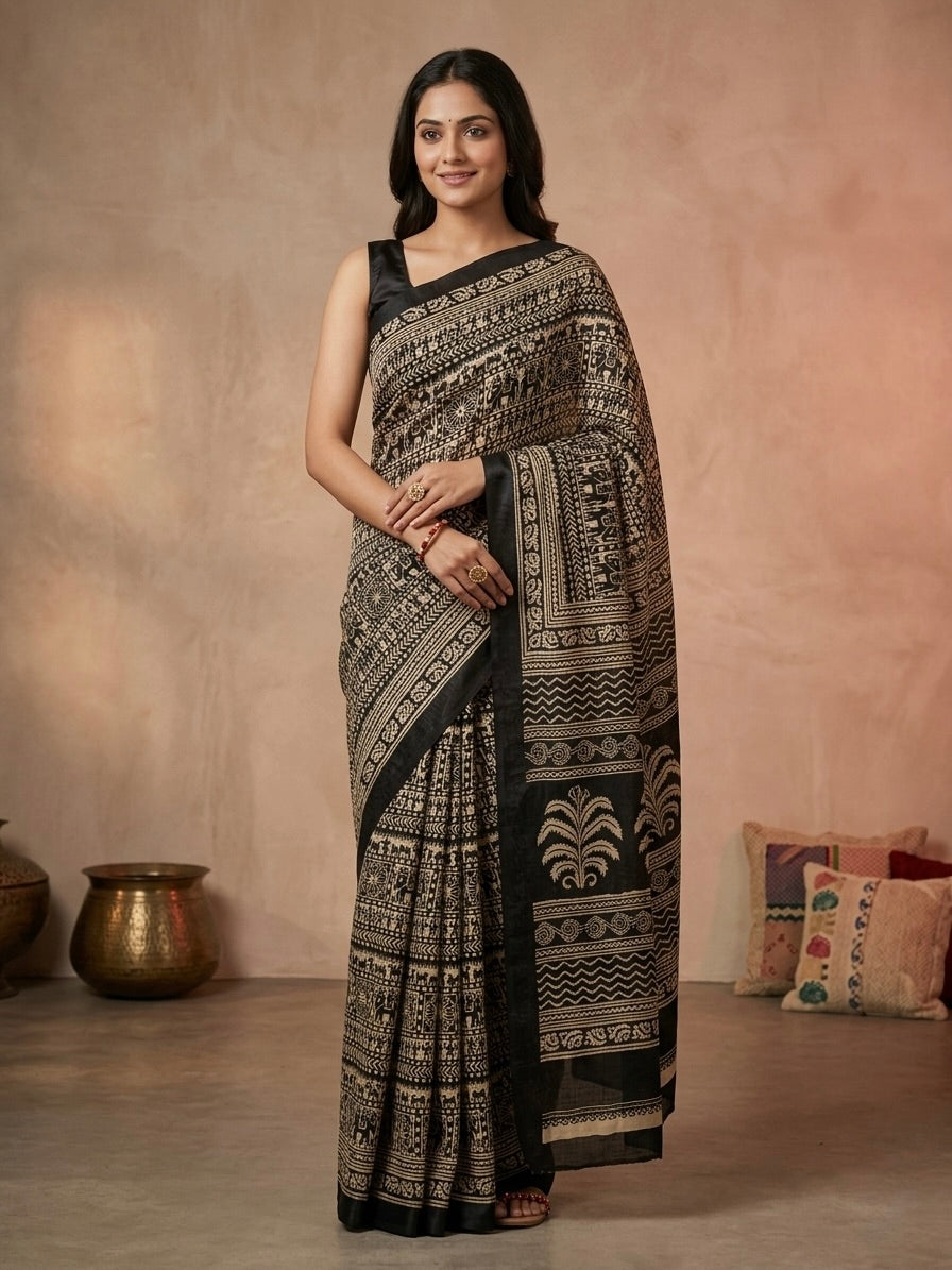 Classic Black Ethnic Elegance Saree