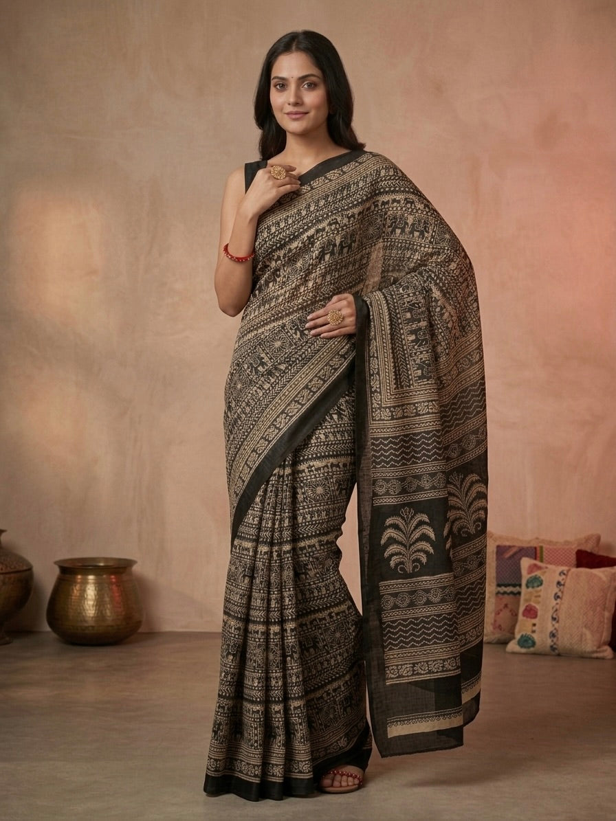 Classic Black Ethnic Elegance Saree