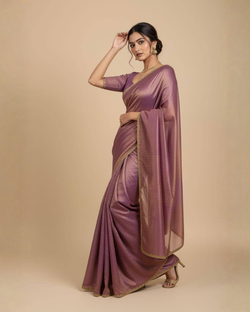 Mauve Shimmer Silk Saree