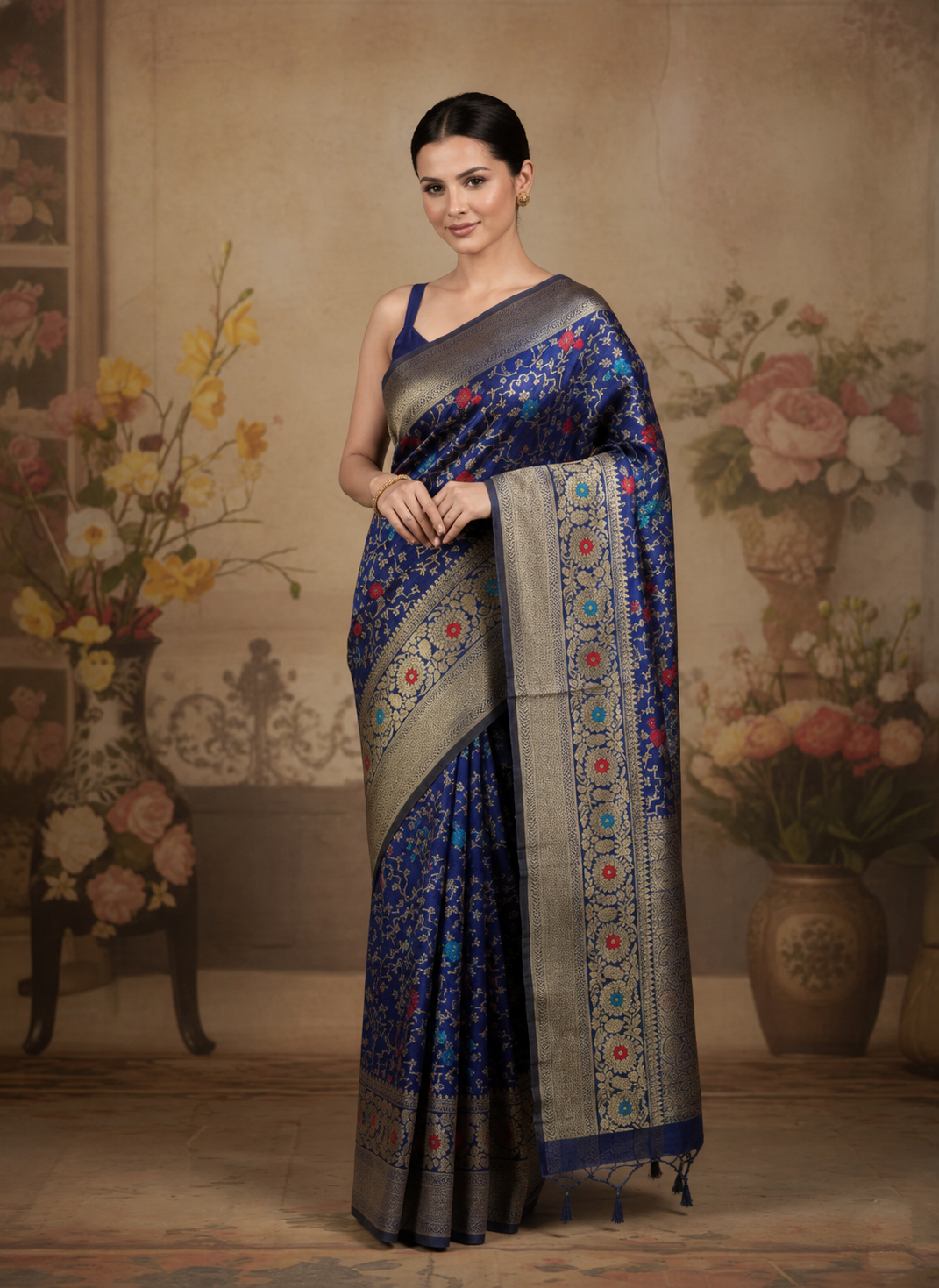 Royal Blue Banarasi Silk Saree