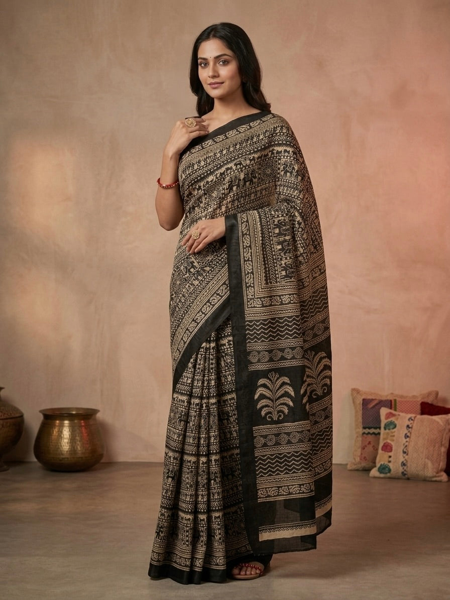 Classic Black Ethnic Elegance Saree