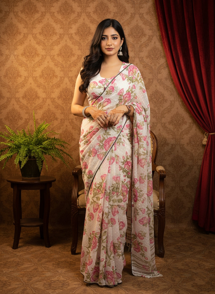 Floral Ready To Wear Saree