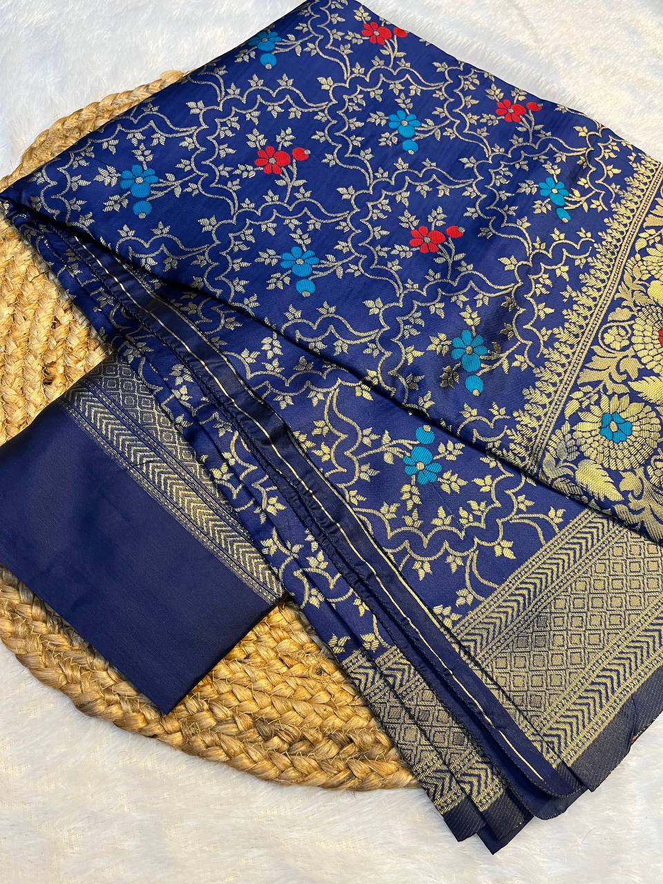 Royal Blue Banarasi Silk Saree