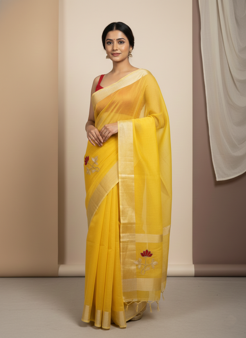 Yellow Cotton Silk