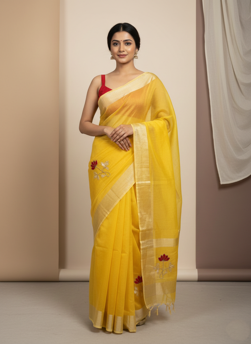 Yellow Cotton Silk